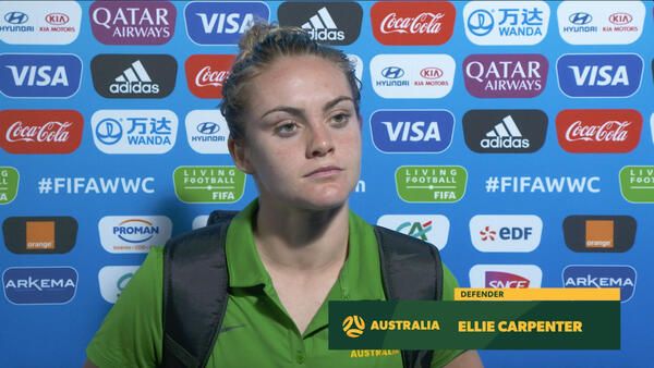 Ellie Carpenter thanks the travelling Australian supporters 
