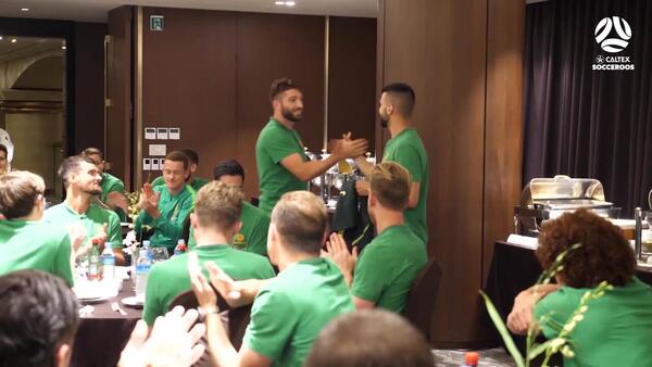 Caltex Socceroos debutants receive signed jerseys