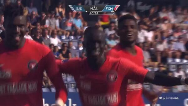 Caltex Socceroo Awer Mabil scores his first goal of the season in Denmark