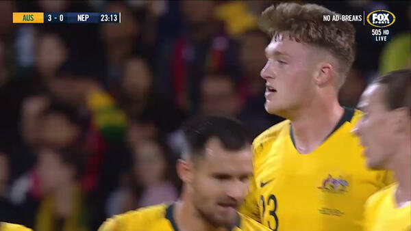Souttar with his maiden Socceroos goal