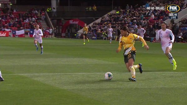 CHANCE: Kerr - Matildas denied by the crossbar