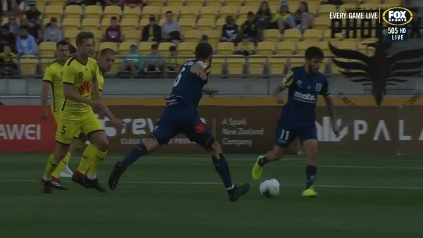 CHANCE: Gallifuoco - The midfielder rattles the Nix crossbar