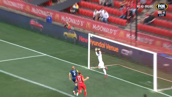 SAVE: Birighitti - Mariners keeper uses every inch on his goal-line