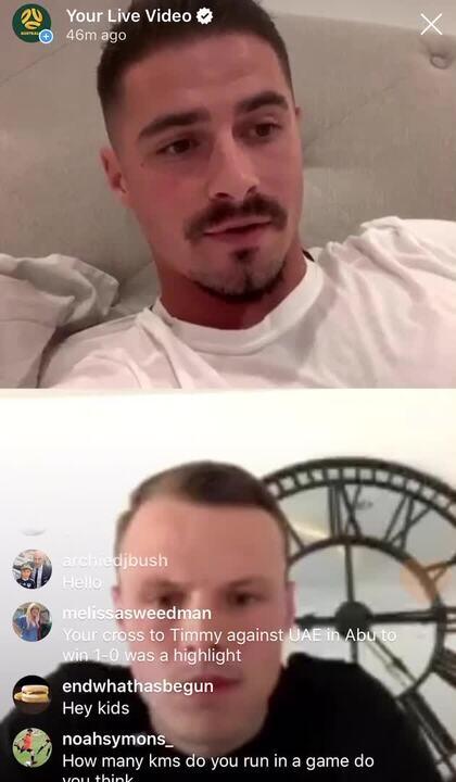 Jamie Maclaren & Brad Smith Instagram Split Screen
