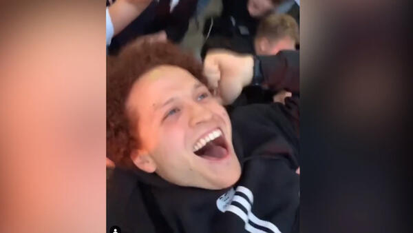 Mustafa Amini explains how he ended up crowd-surfing over fans in Denmark