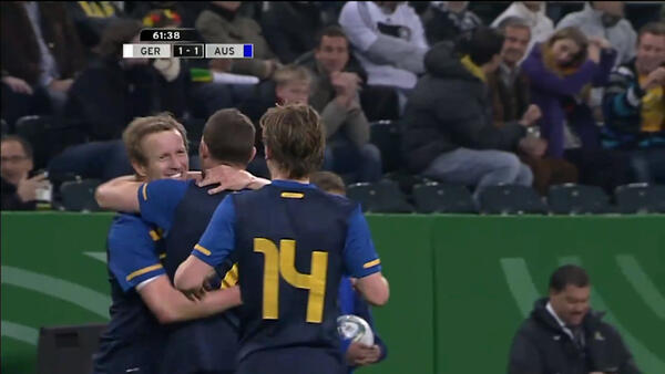 David Carney equalises for Socceroos v Germany in 2011 International Friendly