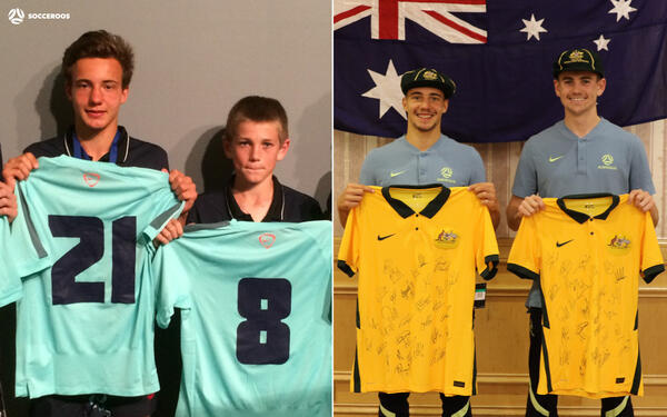 Denis Genreau and Connor Metcalfe reminisce on shared journey after receiving Socceroos debutant caps