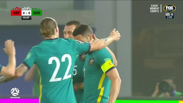 GOAL: Leckie - Socceroos lead inside seven minutes
