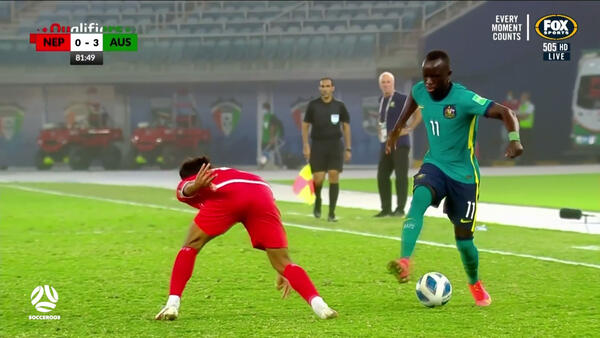 Awer Mabil's neat little Socceroos stepover | Australia v Nepal