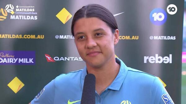 Kerr: It was emotional arriving at the stadium | Interview | CommBank Matildas v Brazil