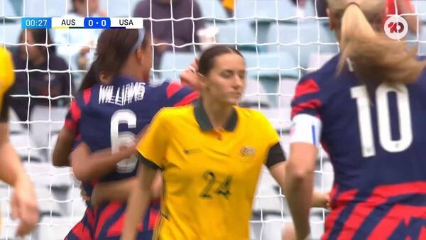GOAL: Hatch scores in opening seconds | CommBank Matildas v USA