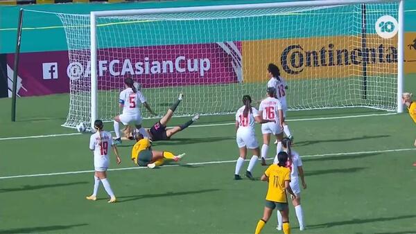 CHANCE: Polkinghorne - Best chance of the half for the Matildas