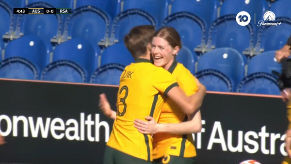 GOAL: Cortnee Vine gets the Matildas off the mark