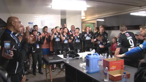 Blacktown City celebrate win over Mariners