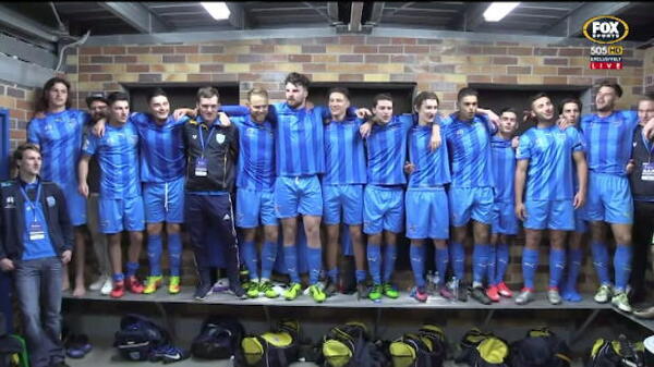 Gold Coast City celebrate with a song