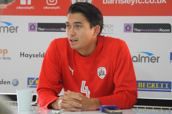 Kenneth Dougall fronts the media in Barnsley after his Caltex Socceroos selection.