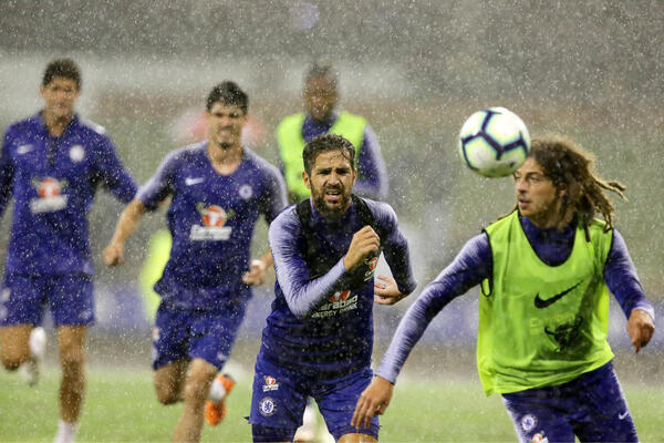 Cesc Farbegas in action during the session.