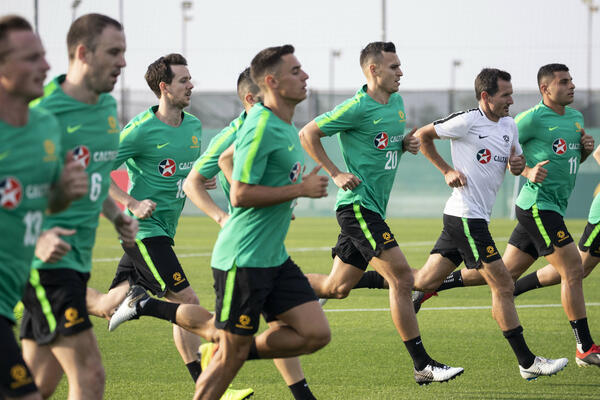 First Caltex Socceroos training session in the UAE.