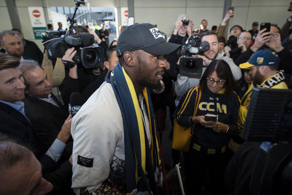 Best images as Bolt lands in Australia