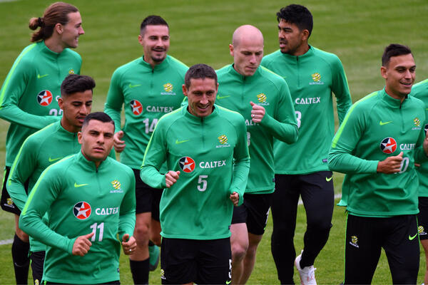 Socceroos in training