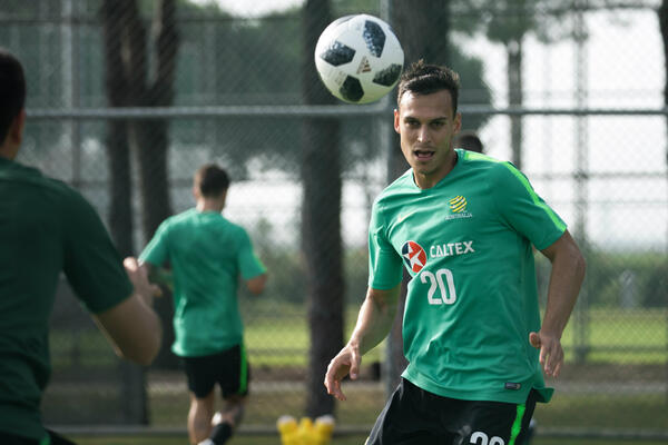 Trent Sainsbury is fully focused on the task at hand.