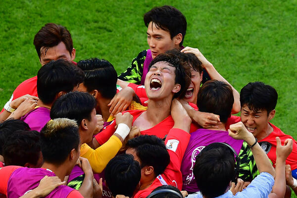 Korea players celebrate